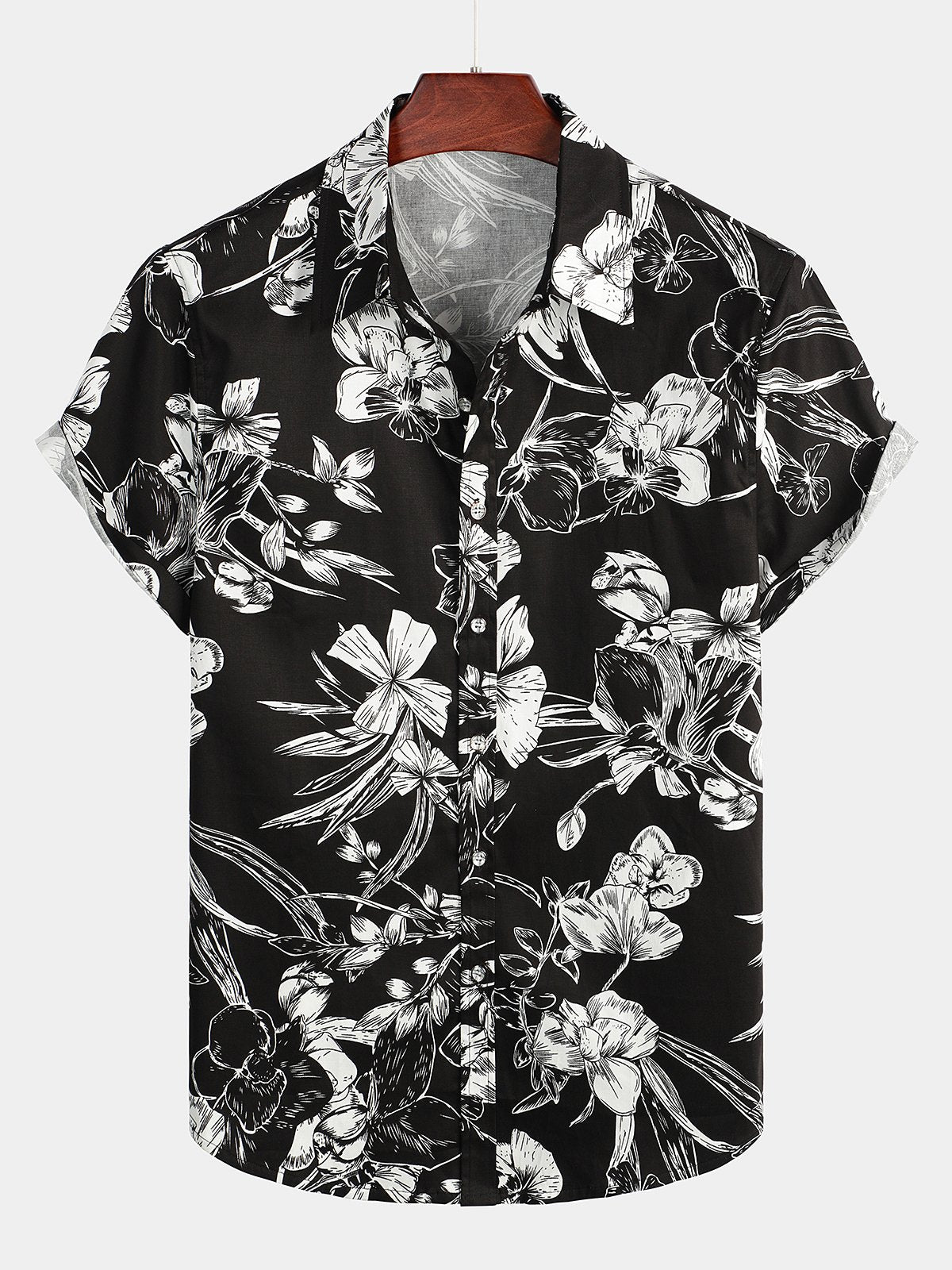 Chemise à Manches Courtes avec Imprimé Floral pour Homme