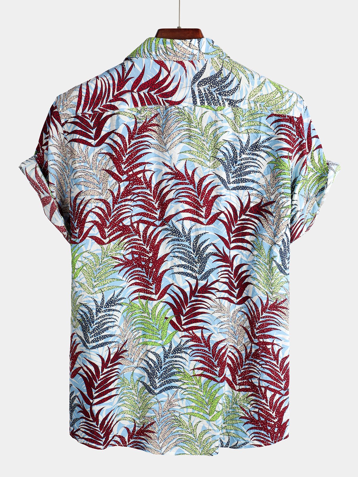 chemise d'homme en pur coton à imprimé style de vacances hawaïennes