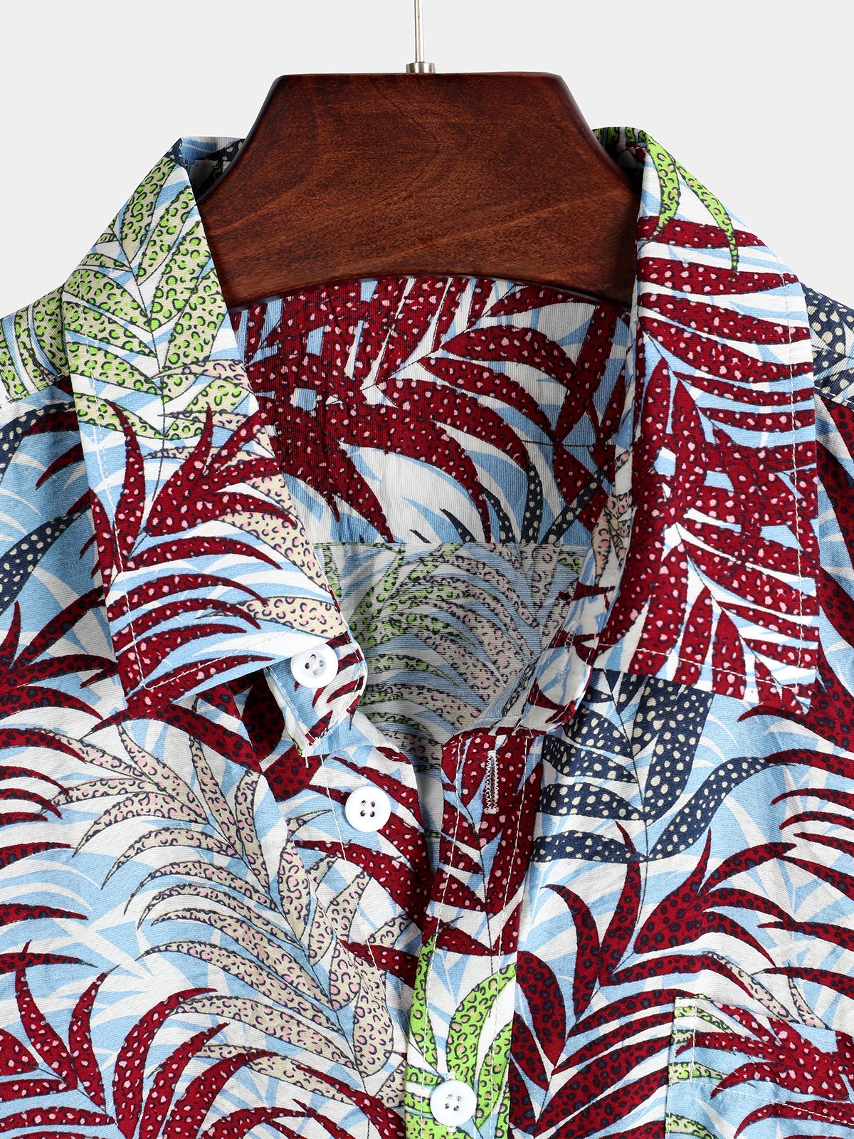 chemise d'homme en pur coton à imprimé style de vacances hawaïennes