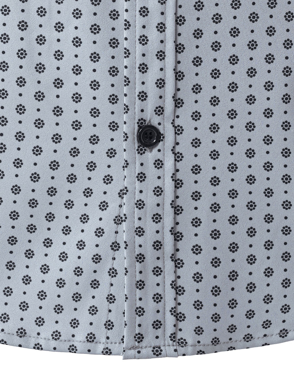 Chemise à manches longues grise à imprimé rétro pour homme