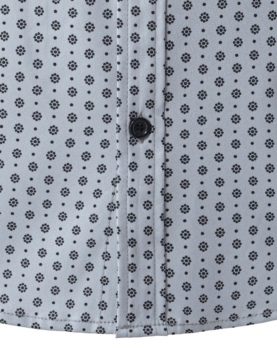 Chemise à manches longues grise à imprimé rétro pour homme