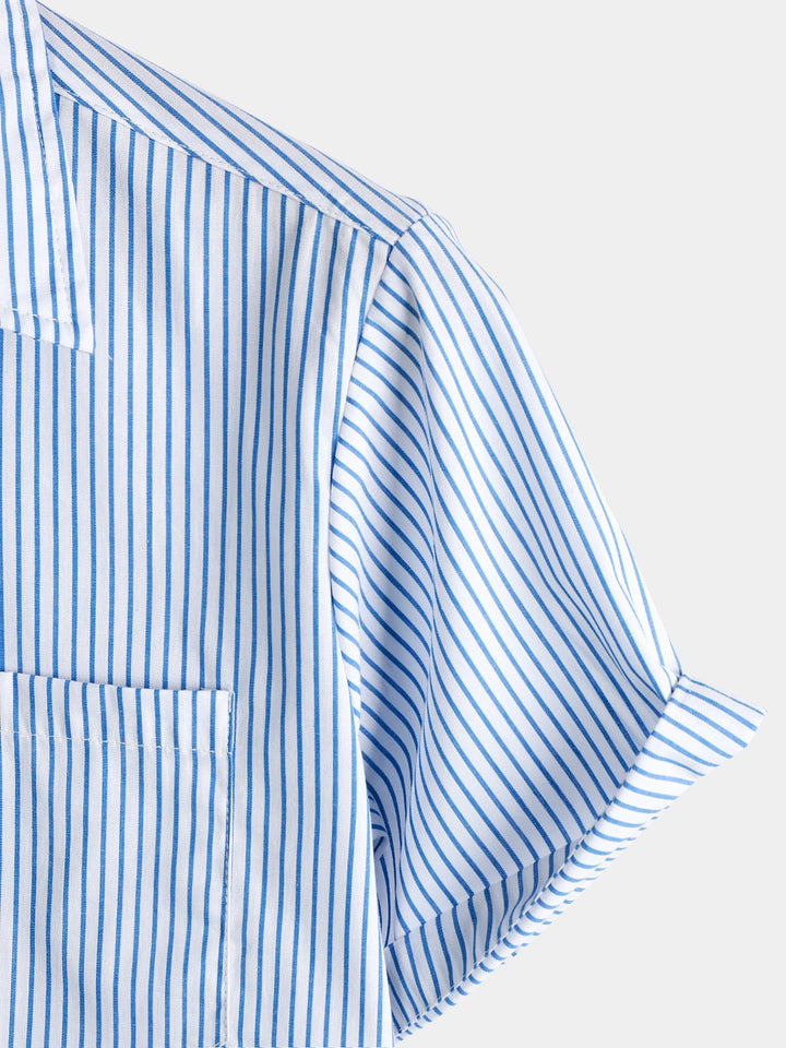 Chemise décontractée boutonnée à manches courtes pour hommes