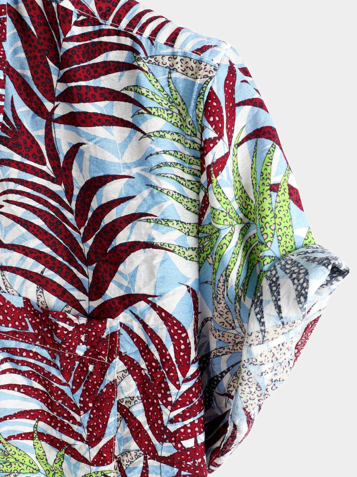 chemise d'homme en pur coton à imprimé style de vacances hawaïennes