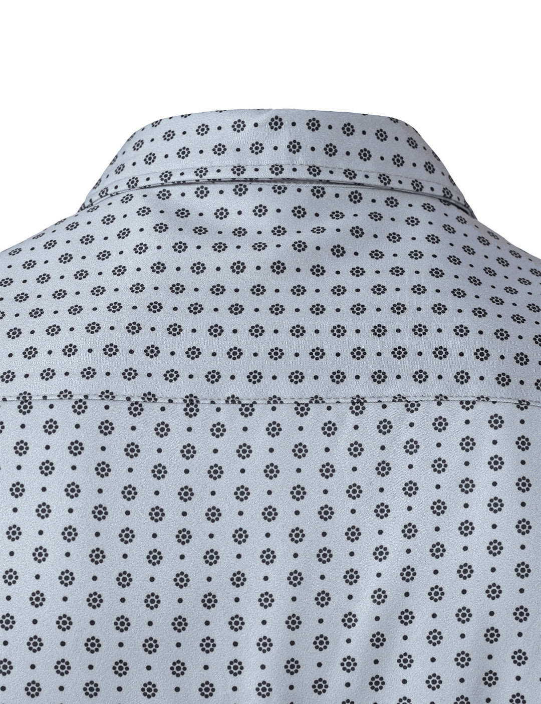 Chemise à manches longues grise à imprimé rétro pour homme