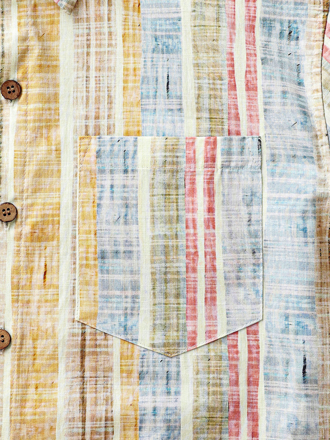 Chemise Homme Rayures Verticales en Coton Manches Courtes