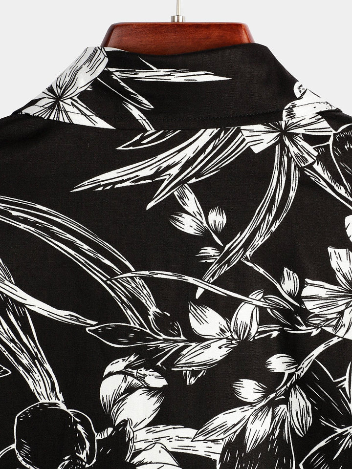 Chemise hawaïenne tropicale en coton à fleurs pour homme