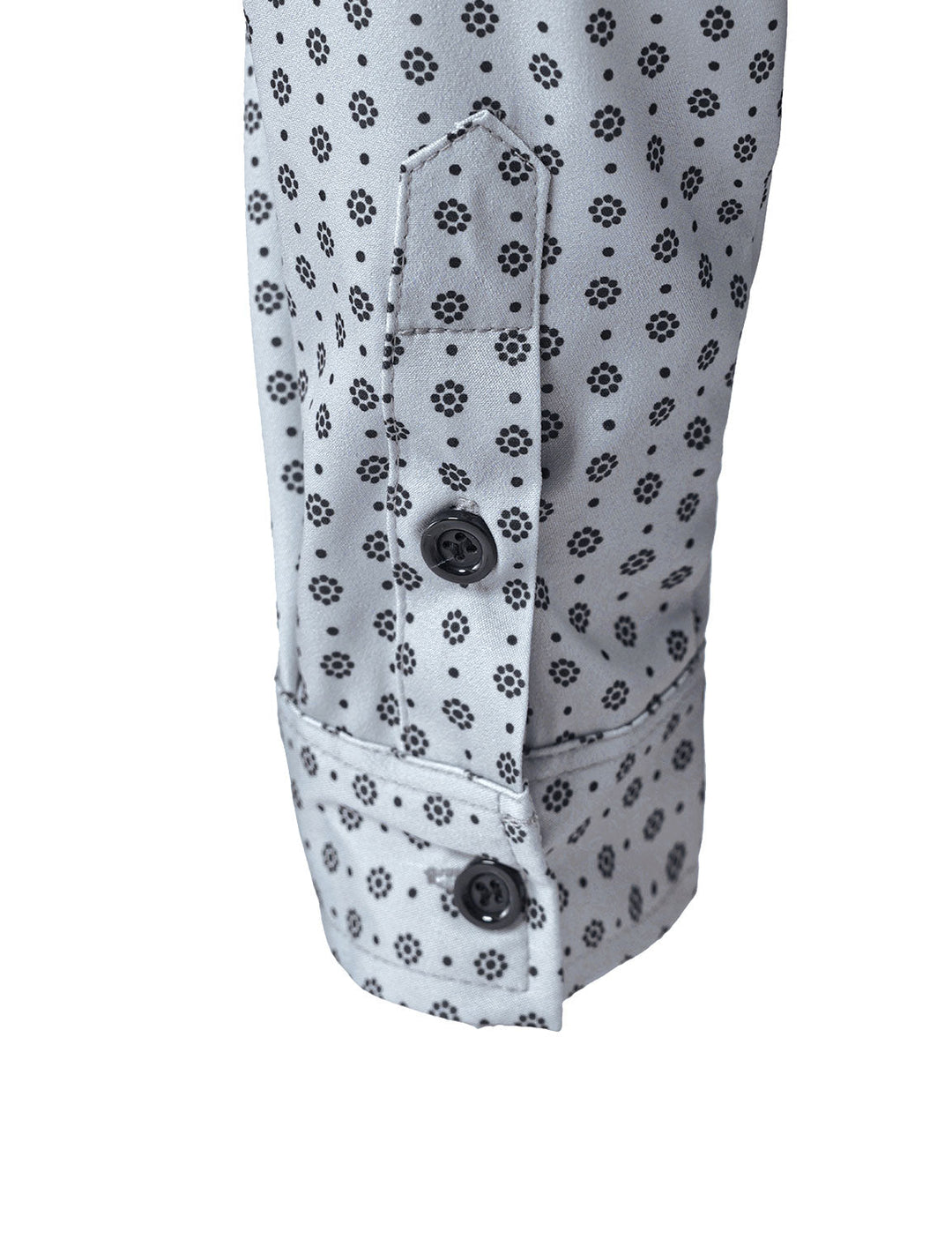 Chemise à manches longues grise à imprimé rétro pour homme