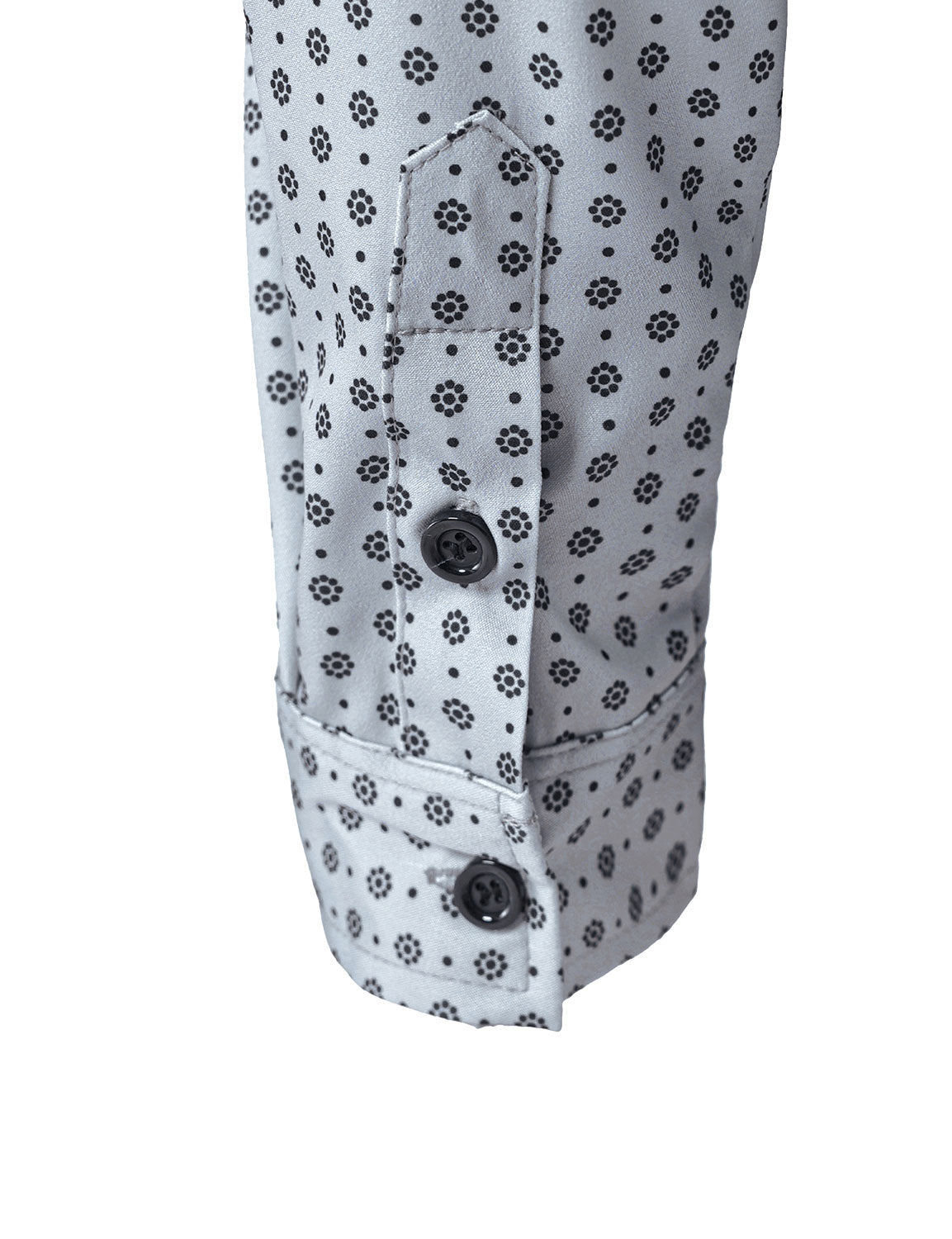 Chemise à manches longues grise à imprimé rétro pour homme