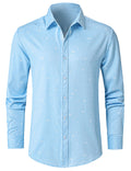 Chemise à manches longues bleue décontractée à imprimé pour homme