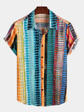 Chemise pour Homme à Manches Courtes Rayée Colorée