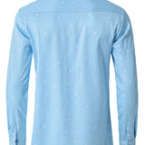 Chemise à manches longues bleue décontractée à imprimé pour homme