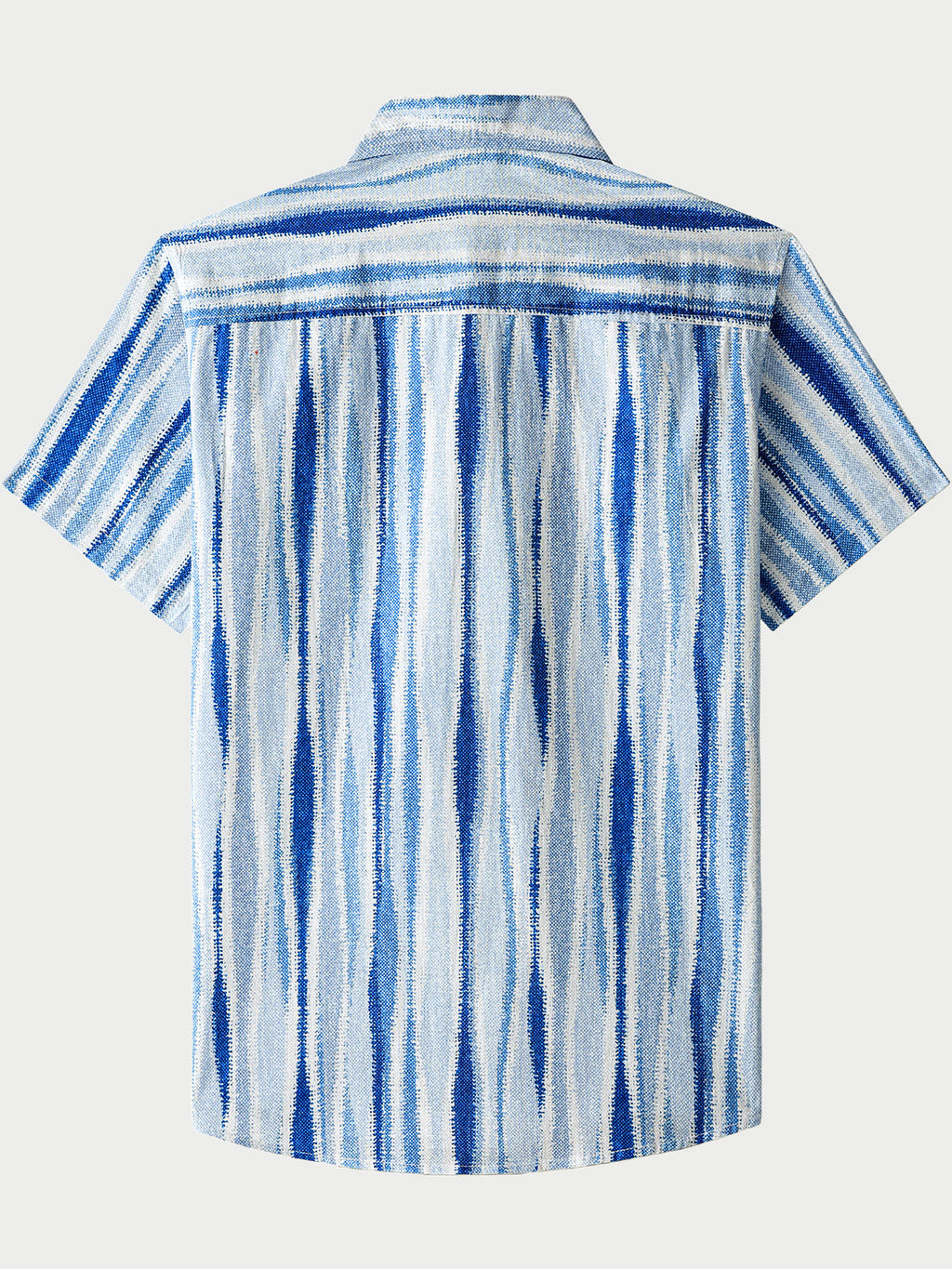 Chemise Homme Rayures Verticales Tie-Dye Rétro en Coton Manches Courtes