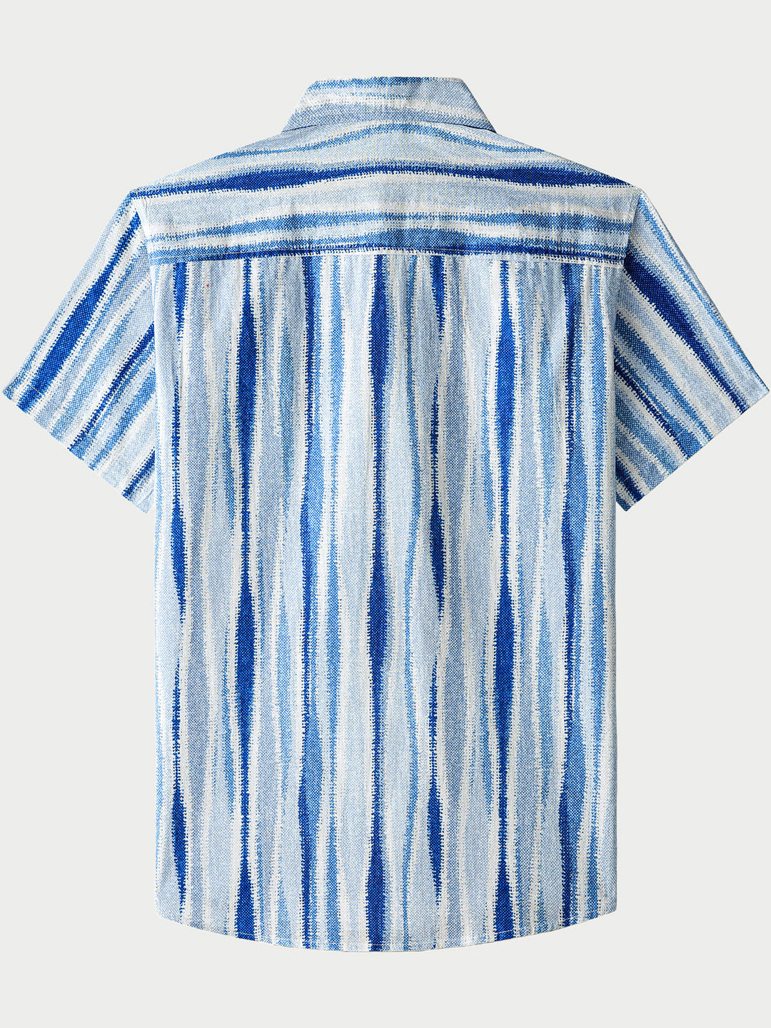 Chemise Homme Rayures Verticales Tie-Dye Rétro en Coton Manches Courtes