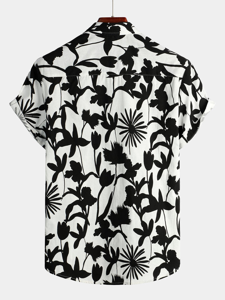 Chemise en coton hawaïen tropical à fleurs
