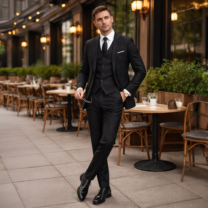 Le costume slim fit 3 pièces pour homme Silverwood – Ensemble élégant blazer, gilet et pantalon
