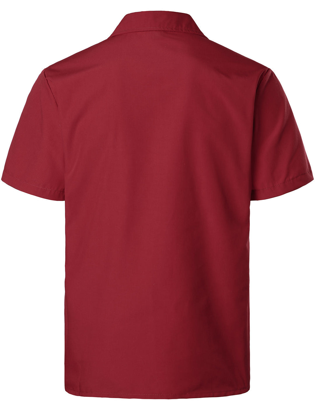 Chemise Guayabera cubaine rouge à manches courtes et poche pour hommes