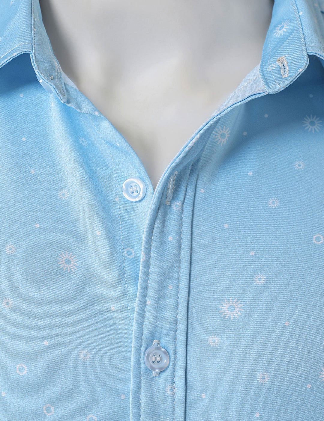 Chemise à manches longues bleue décontractée à imprimé pour homme
