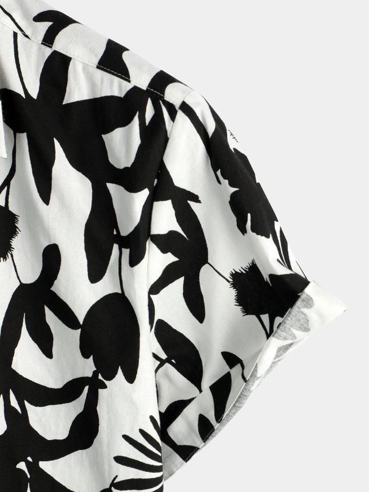 Chemise en coton hawaïen tropical à fleurs