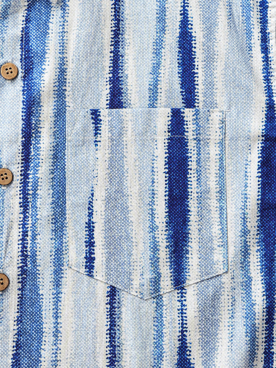 Chemise Homme Rayures Verticales Tie-Dye Rétro en Coton Manches Courtes