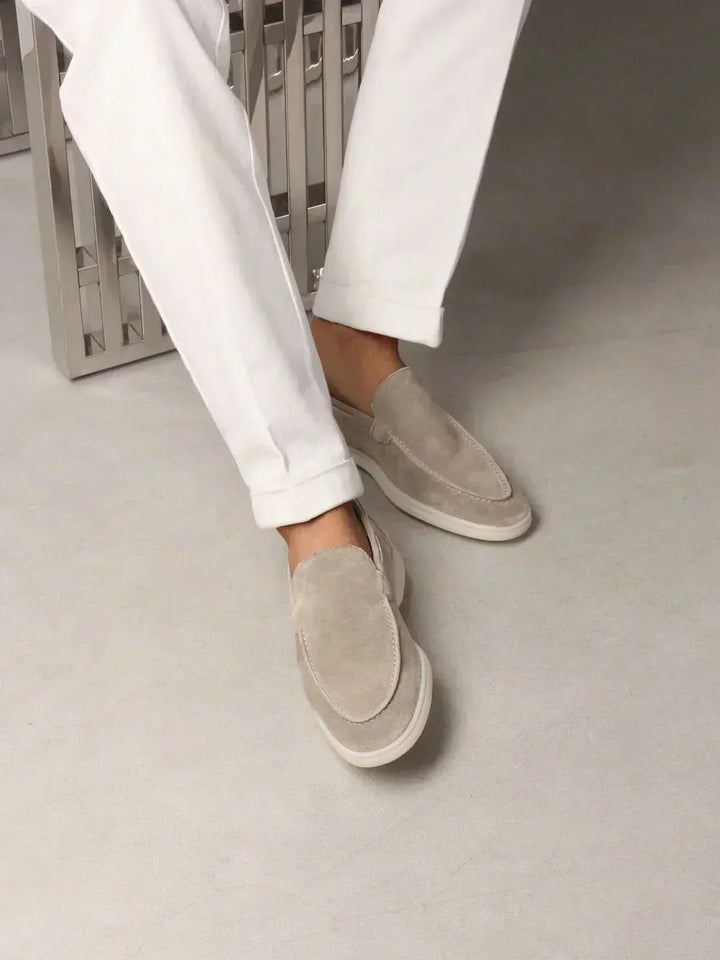 Mocassin Classique Suède Gris Clair