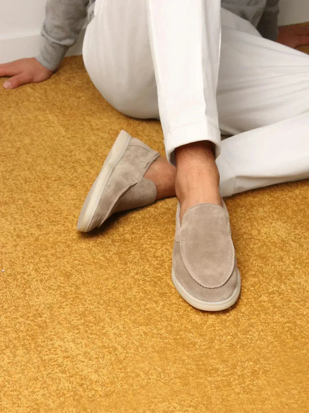 Mocassin Classique Suède Gris Clair