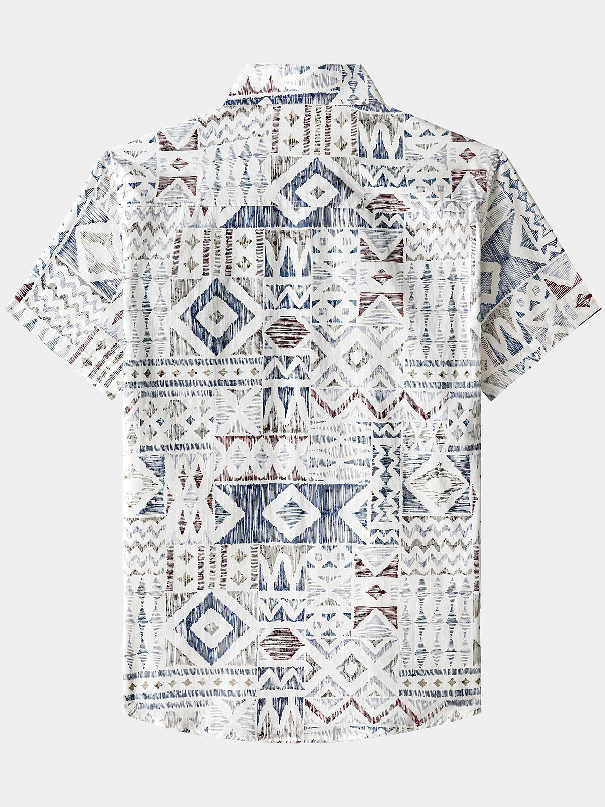 Chemise Homme Géométrique Vintage Manches Courtes