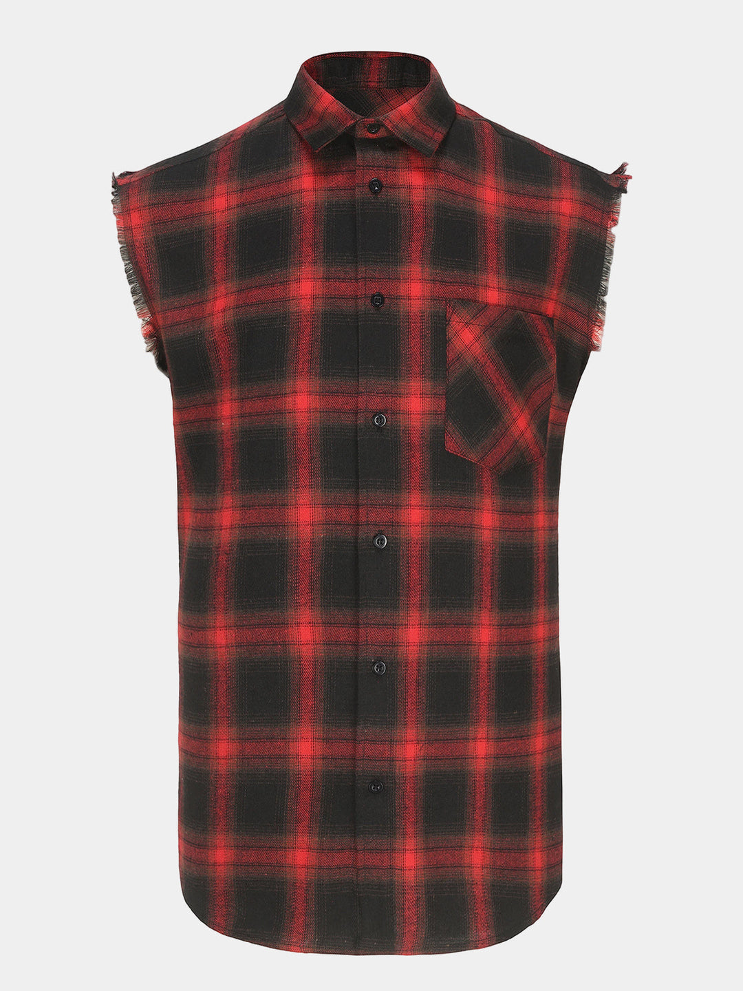 Chemise Homme Décontractée d’Été à Carreaux Sans Manches