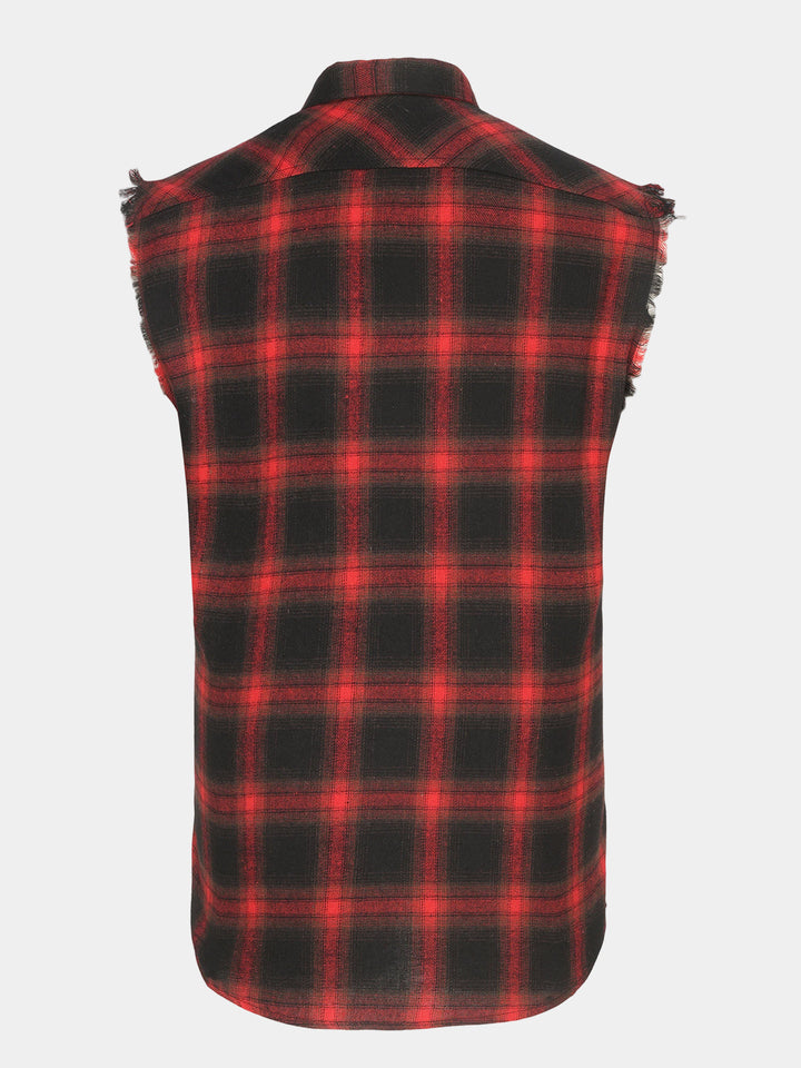 Chemise Homme Décontractée d’Été à Carreaux Sans Manches