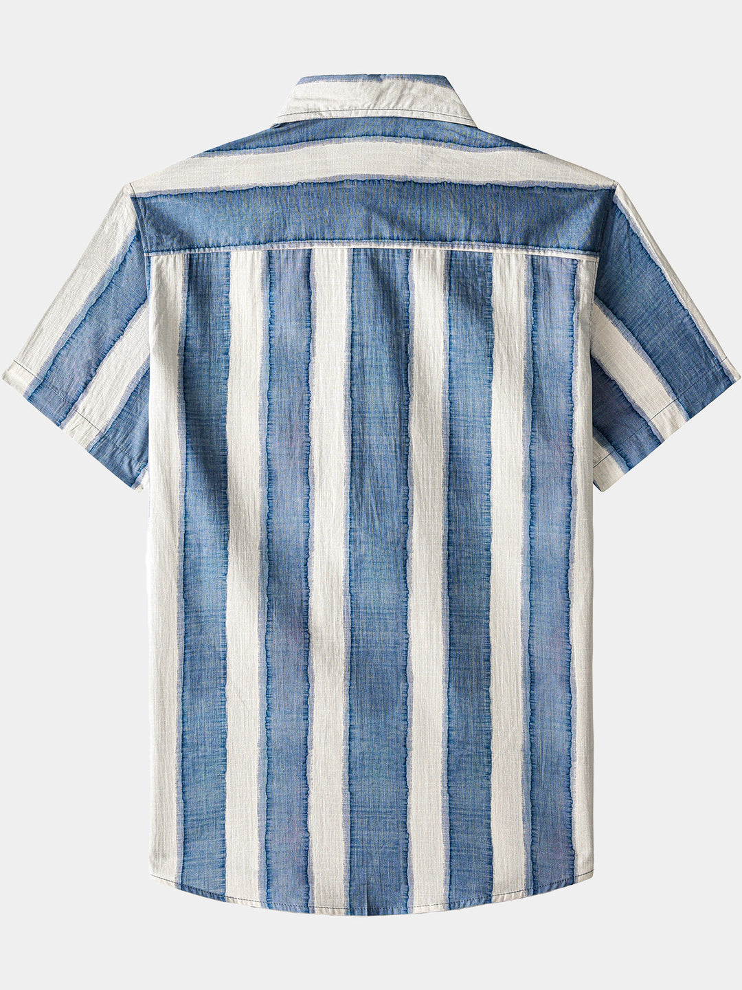 Chemise Rétro Homme Rayée Décontractée Coton Look Plage