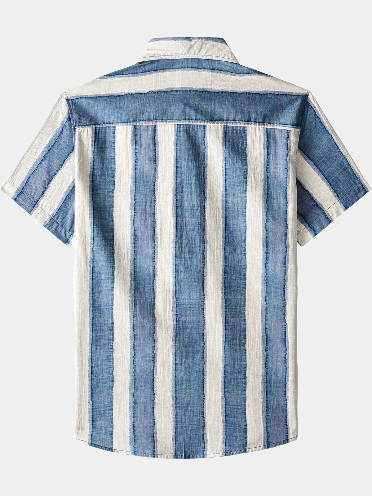 Chemise Rétro Homme Rayée Décontractée Coton Look Plage