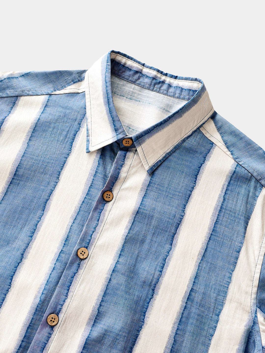 Chemise Rétro Homme Rayée Décontractée Coton Look Plage