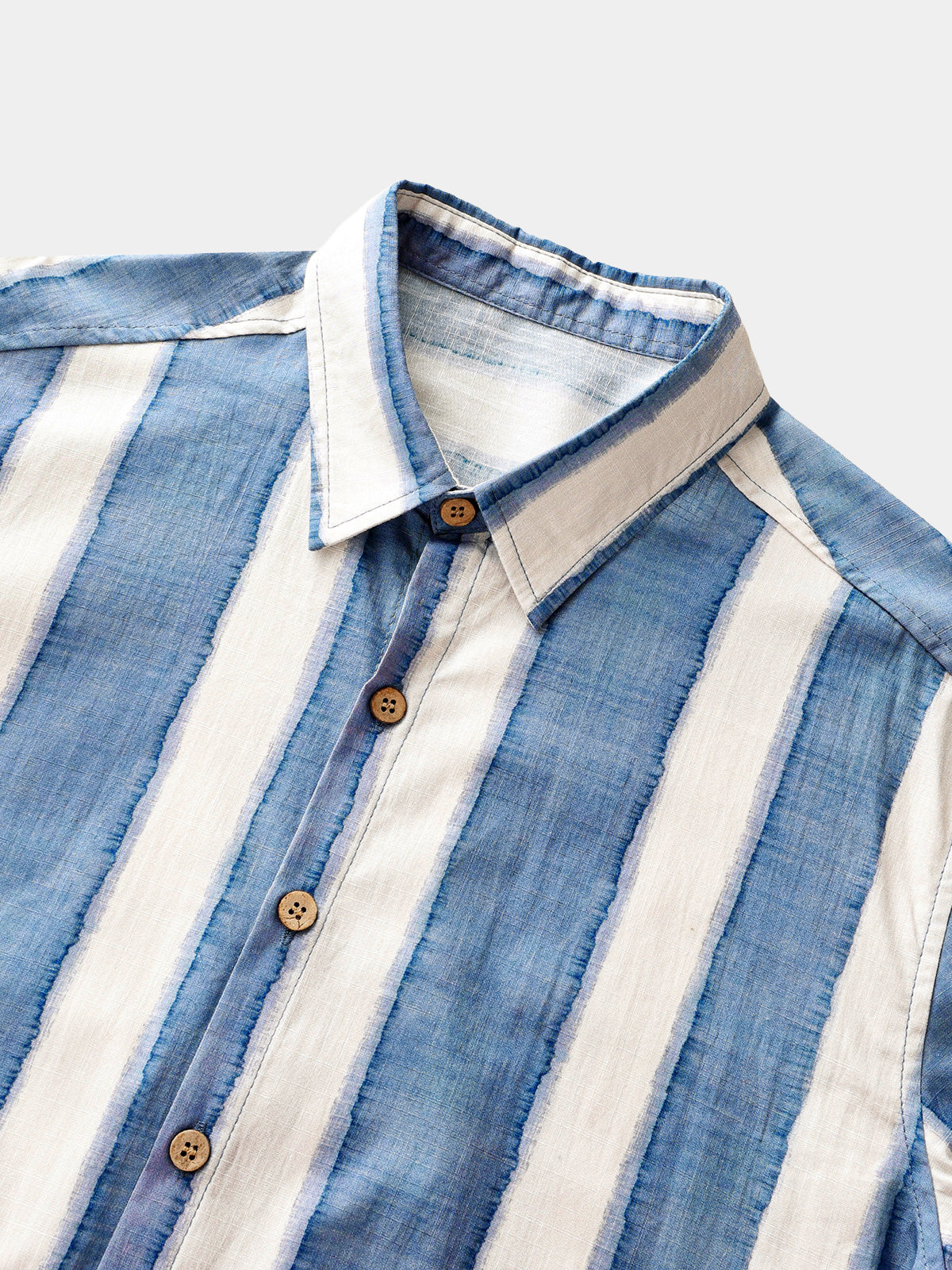 Chemise Rétro Homme Rayée Décontractée Coton Look Plage