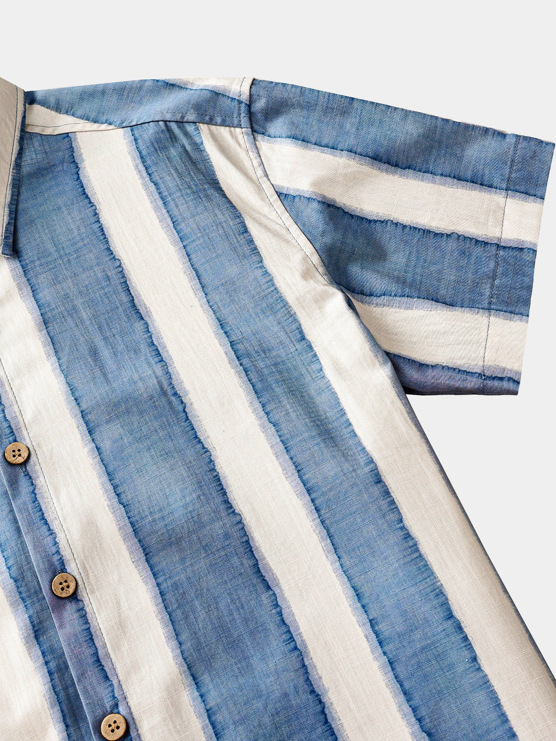 Chemise Rétro Homme Rayée Décontractée Coton Look Plage