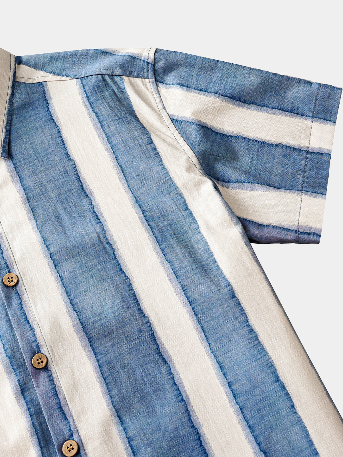 Chemise Rétro Homme Rayée Décontractée Coton Look Plage