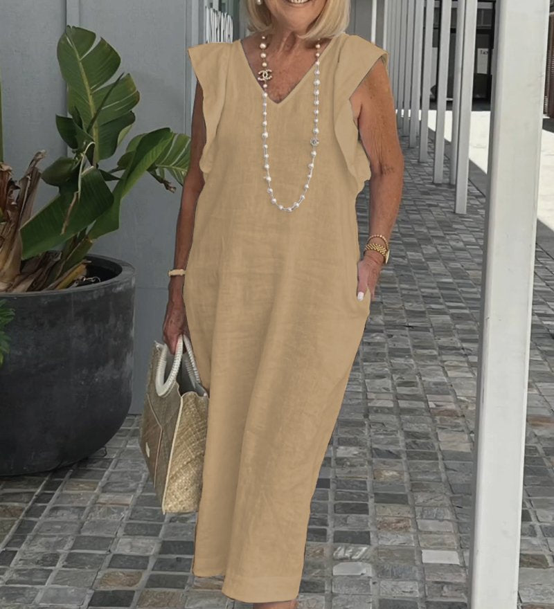 Lindsey | Robe Midi Sans Manches à Coupe Fluide pour Femmes
