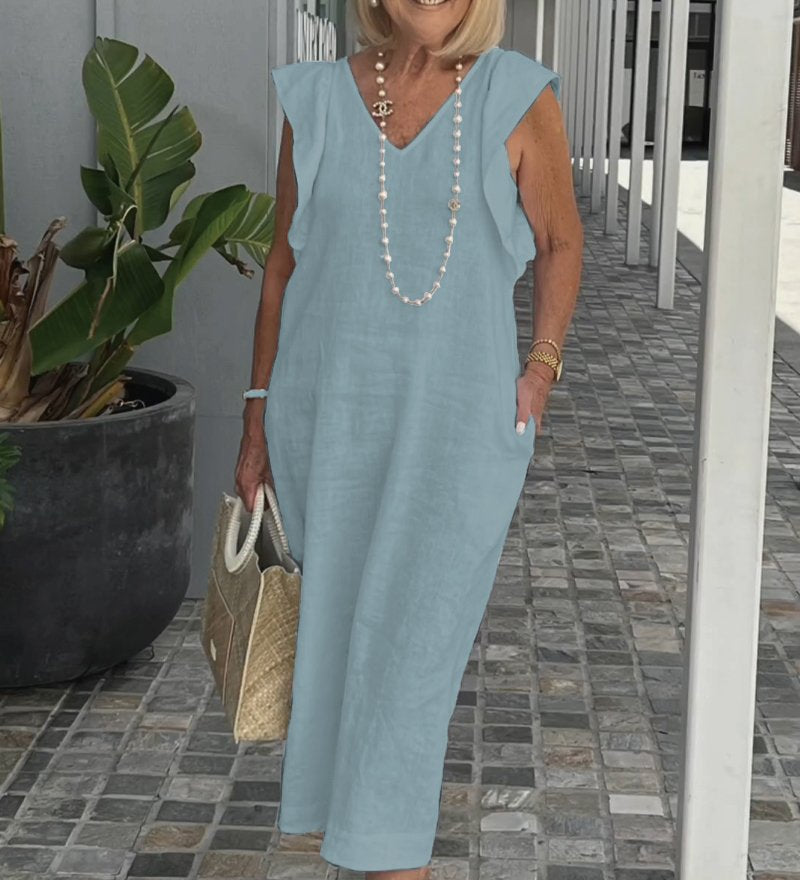 Lindsey | Robe Midi Sans Manches à Coupe Fluide pour Femmes