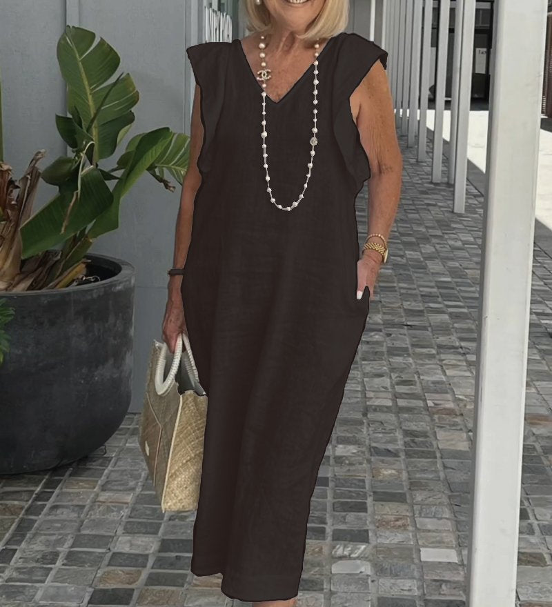 Lindsey | Robe Midi Sans Manches à Coupe Fluide pour Femmes