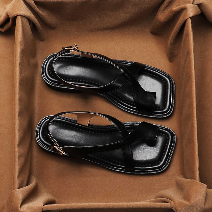 Sandales croisées en cuir italien