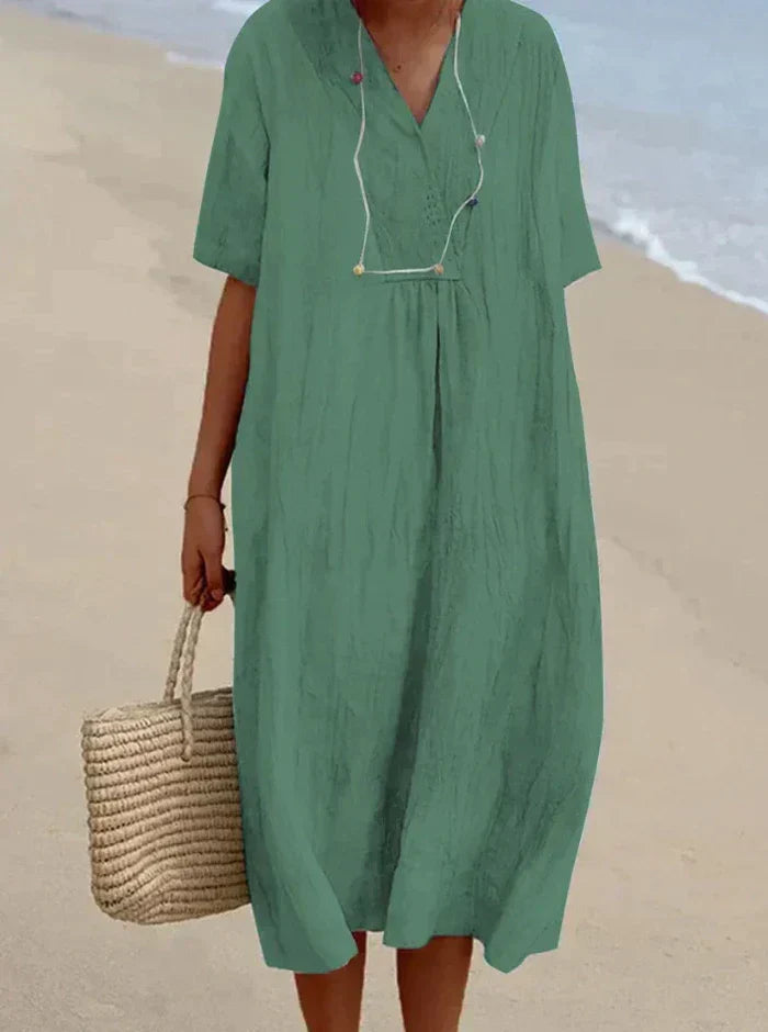 Celina – Robe en lin et coton pour femme – Fraîcheur naturelle et élégance décontractée