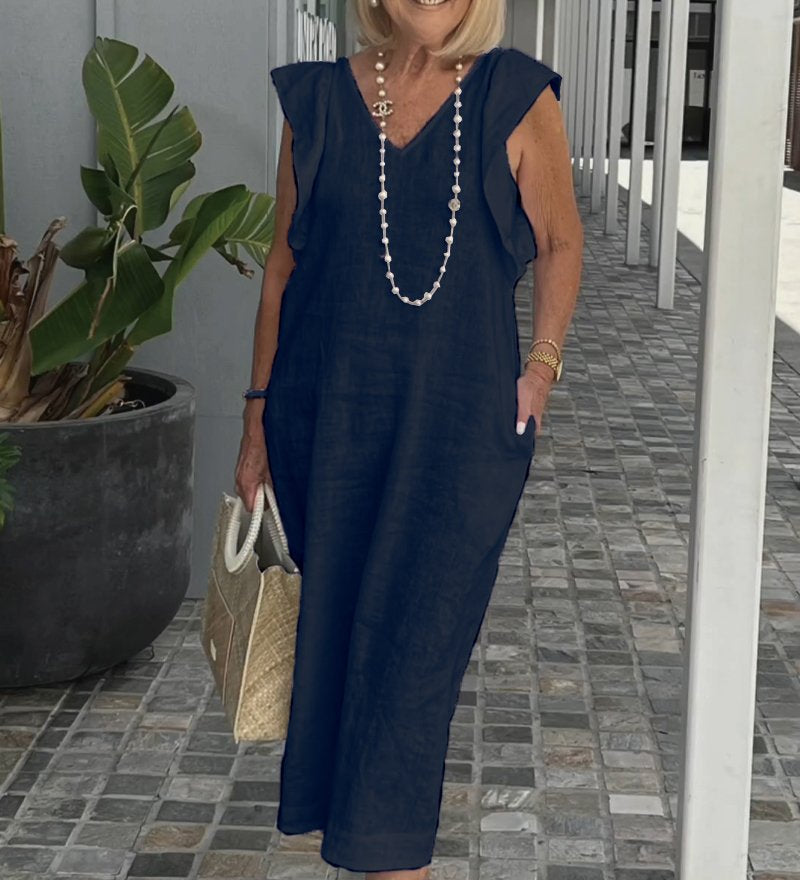 Lindsey | Robe Midi Sans Manches à Coupe Fluide pour Femmes