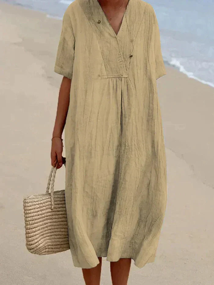 Celina – Robe en lin et coton pour femme – Fraîcheur naturelle et élégance décontractée