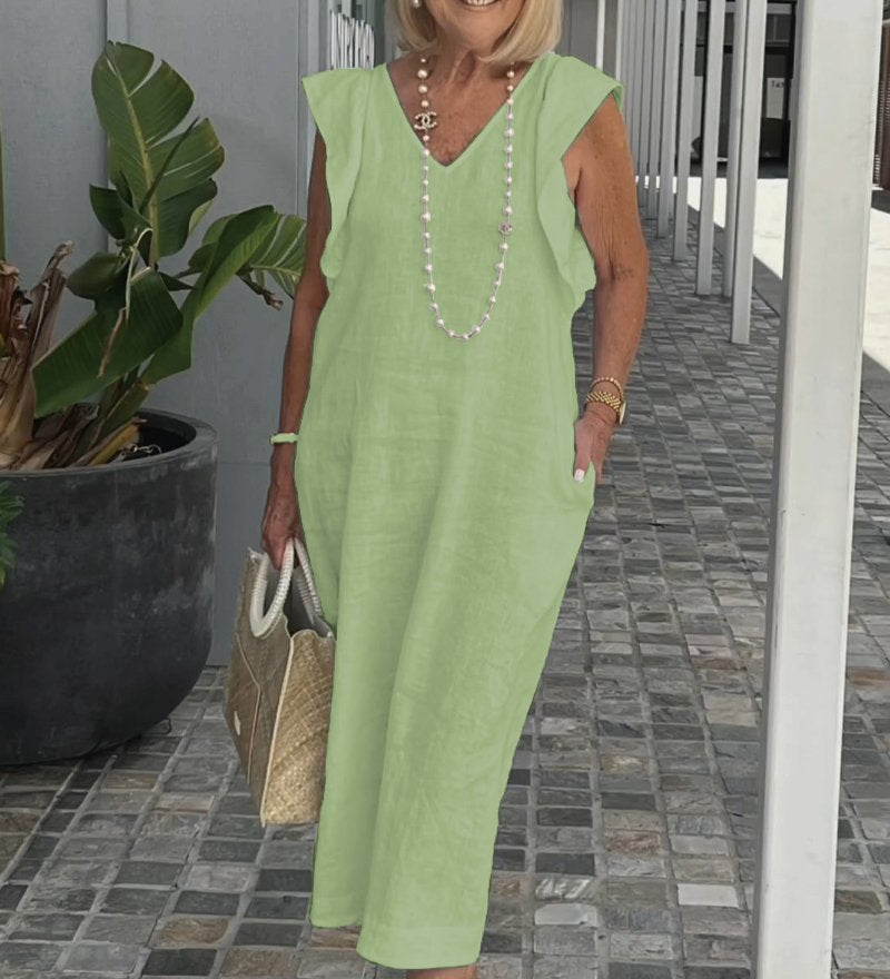 Lindsey | Robe Midi Sans Manches à Coupe Fluide pour Femmes