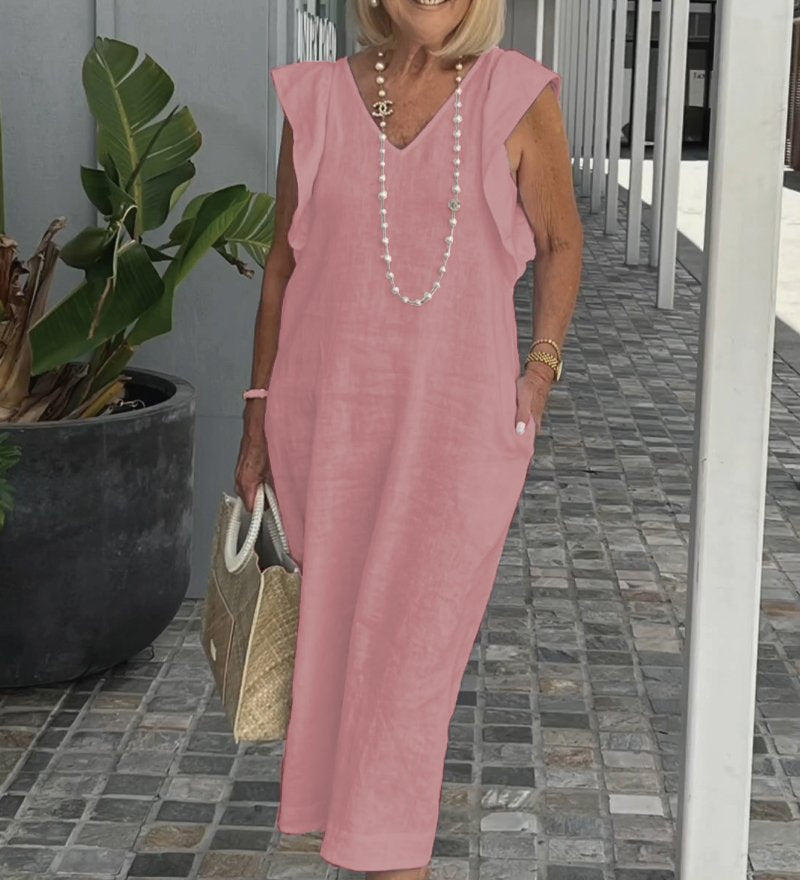 Lindsey | Robe Midi Sans Manches à Coupe Fluide pour Femmes