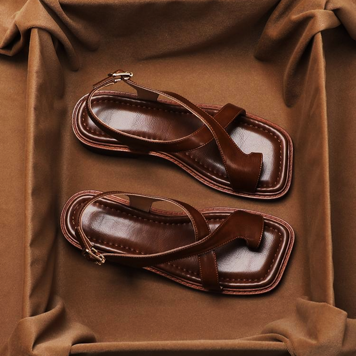 Sandales croisées en cuir italien