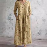Eunice | Robe Blooming Grace avec volants délicats et broderie florale pour femme
