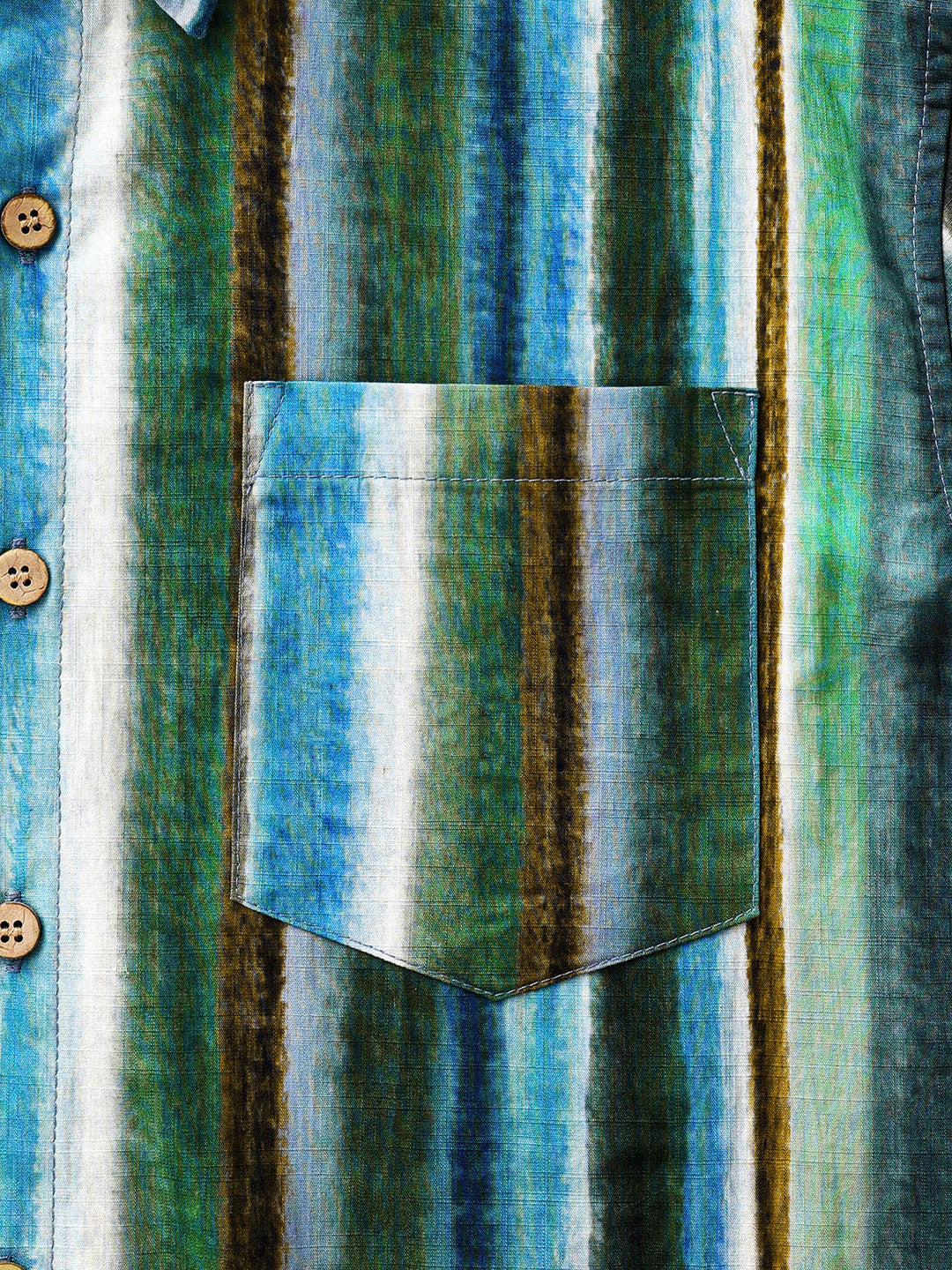 Chemise Homme Rayures Décontractée en Coton Manches Courtes