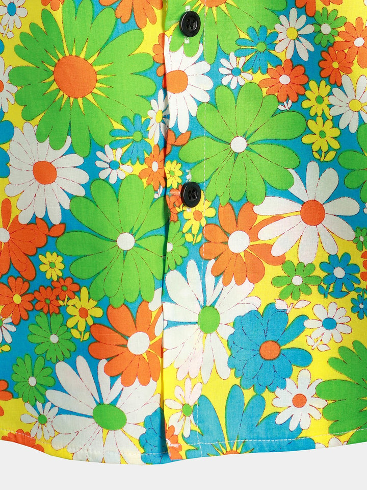 Chemise hawaïenne tropicale en coton floral pour homme