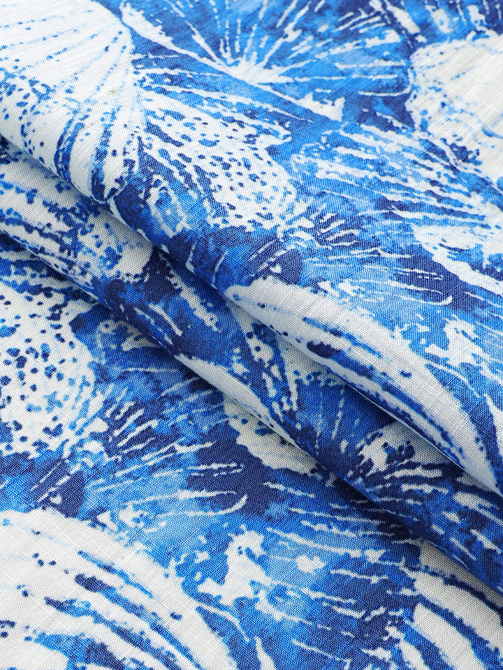 Chemise Homme Coquillages Hawaïenne en Coton Manches Courtes
