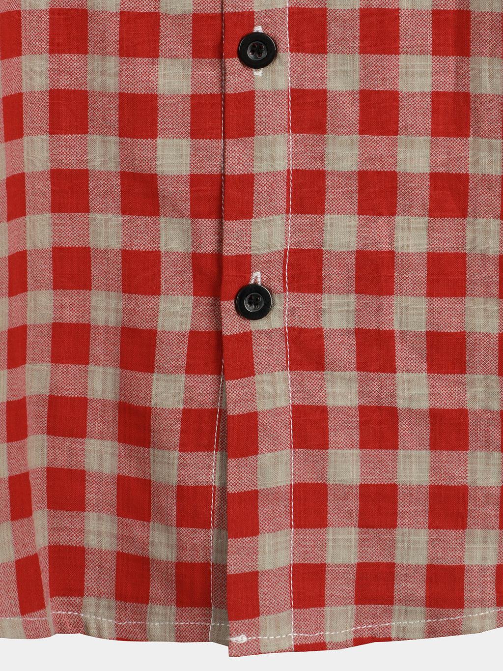 Chemise Homme à Carreaux Rouges avec Boutons et Poche à Manches Courtes