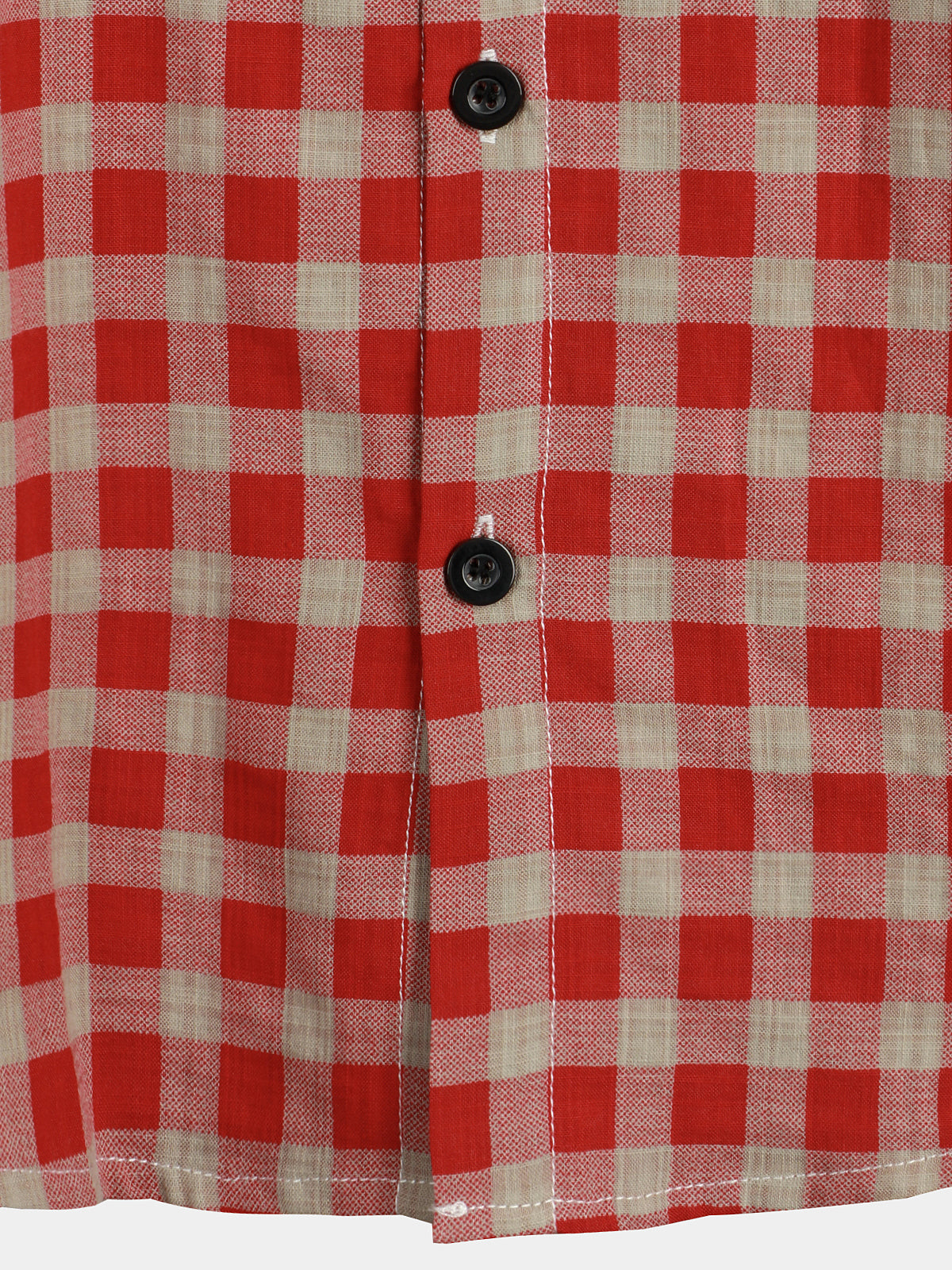 Chemise Homme à Carreaux Rouges avec Boutons et Poche à Manches Courtes